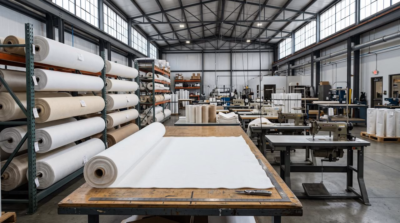 Rolls of industrial filter media fabric